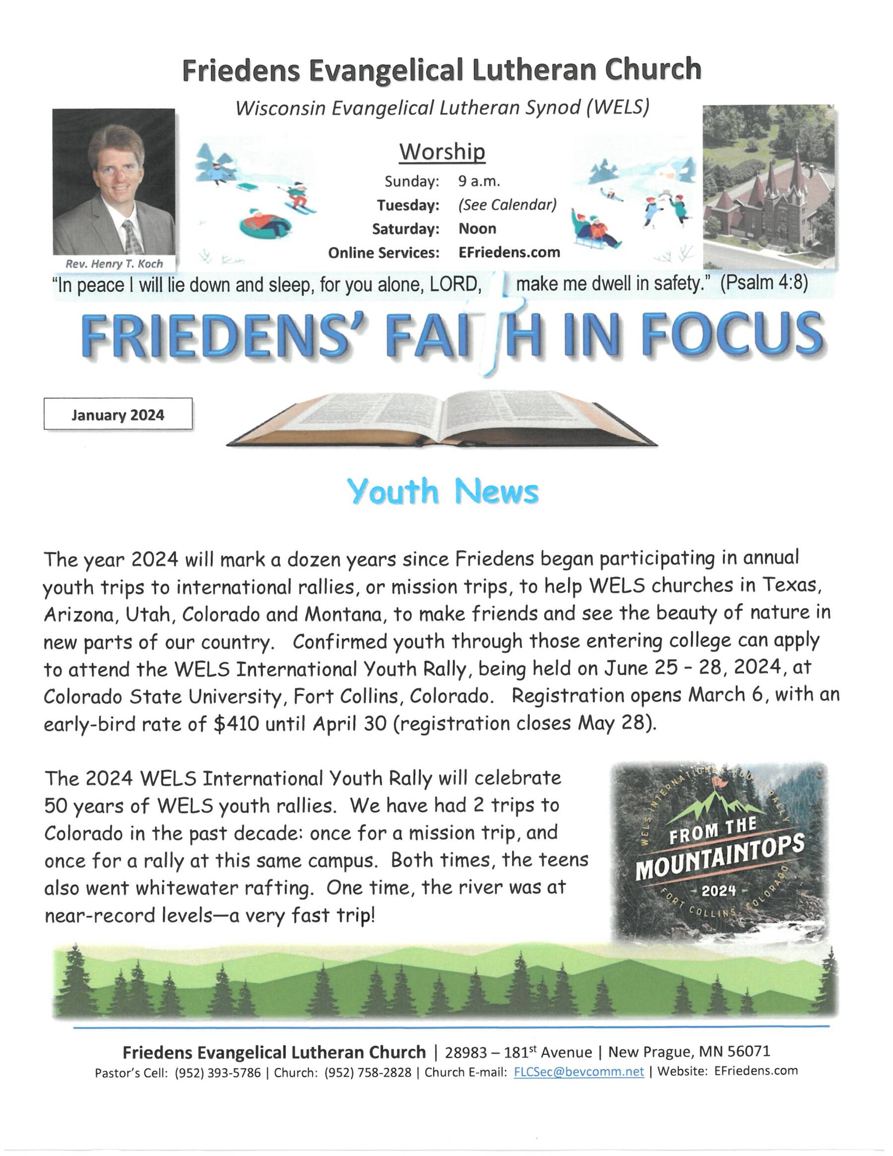 Newsletter Friedens Lutheran Church
